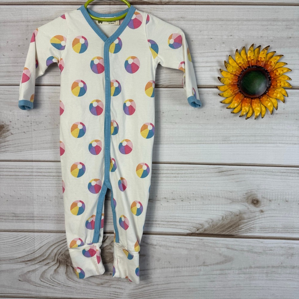 monica + andy beach ball‎ baby romper 6-9M